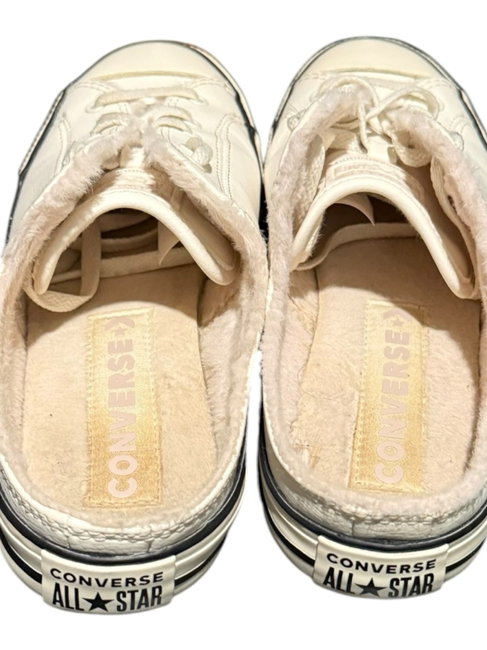 Converse CTAS DAINTY Mule Slip Egret Faux Leather Fur Sandal Womens Size 7.5 - Picture 7 of 9